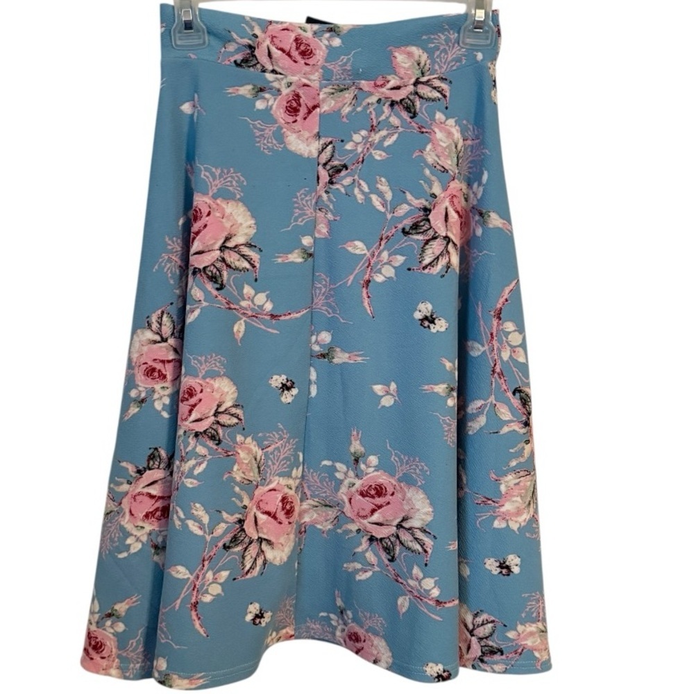 10/$35-𝗡𝗪𝗧-𝗗𝗢𝗨𝗕𝗟𝗝𝗨 𝗙𝗟𝗢𝗥𝗔𝗟 𝗛𝗜𝗚𝗛 𝗪𝗔𝗜𝗦𝗧 𝗕𝗔𝗡𝗗 𝗙𝗟𝗔𝗥𝗘𝗗 𝗠𝗜𝗗𝗜 𝗦𝗞𝗜𝗥𝗧 - Picture 2 of 3